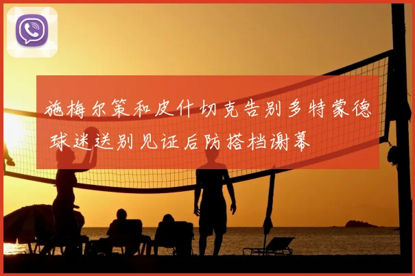 施梅尔策和皮什切克告别多特蒙德 球迷送别见证后防搭档谢幕